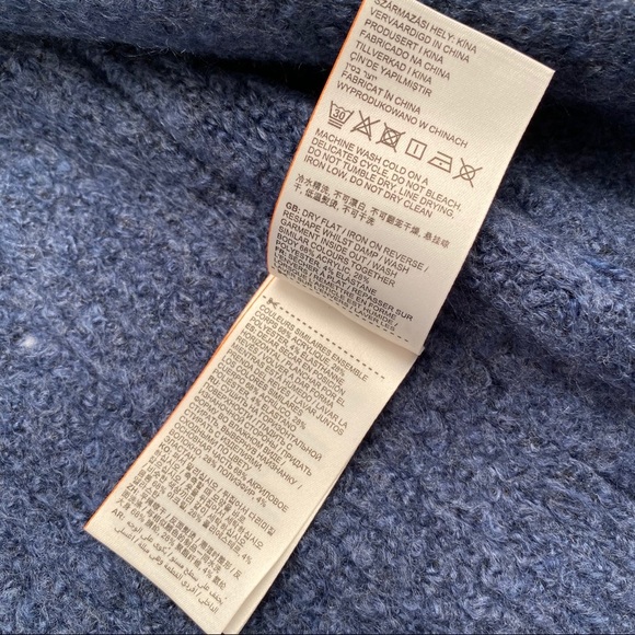 SuperDry Eastern Rib blue longline open cardigan - Picture 6 of 8
